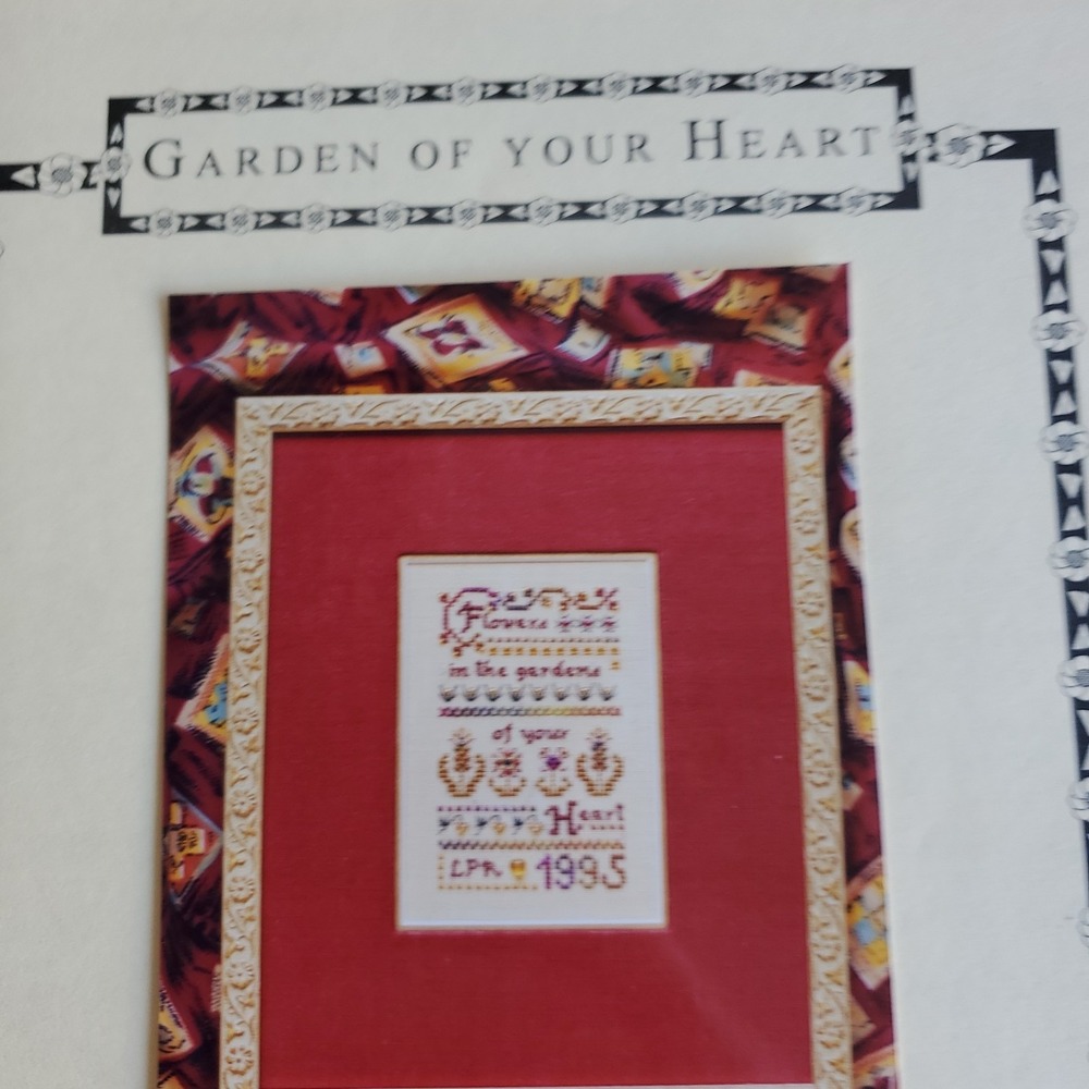 VTG La Broderie Cross Stitch Pattern Garden of Your Heart Lot 6 OOP HTF - Picture 9 of 16
